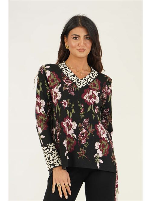 Maglia in viscosa fantasia LAFTY.LIE | 23V187NERO FANTASIA